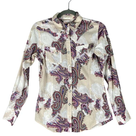 Ariat Paisley Long Sleeves Button Up Long Sleeves Top Size XS - Picture 1 of 9